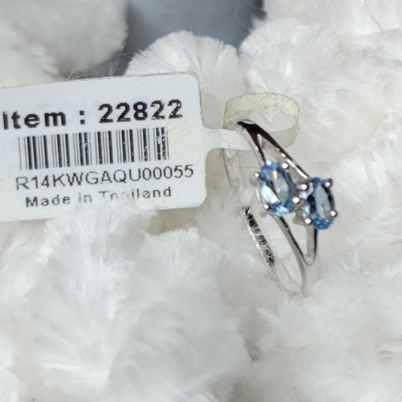 14K White Gold Santa Maria Africana Aquamarine Ring - Picture 4 of 8